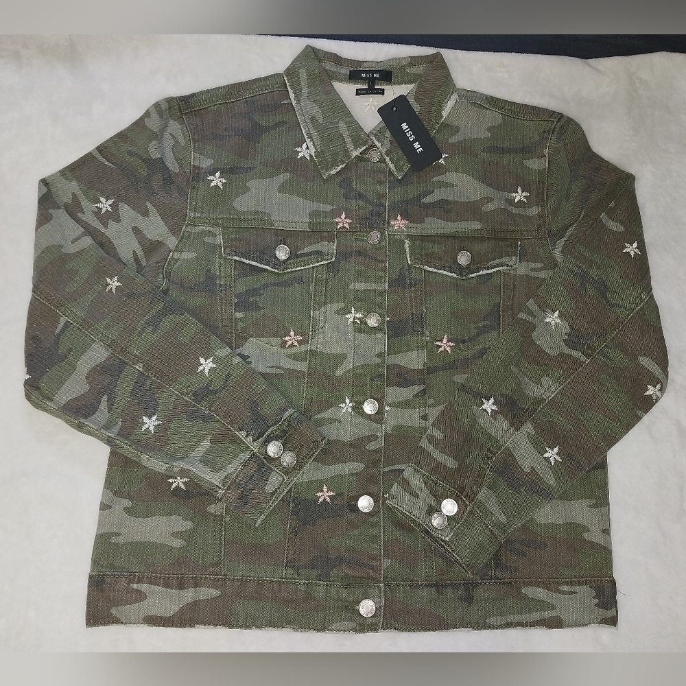 Miss Me Camo Jean Jacket NWT